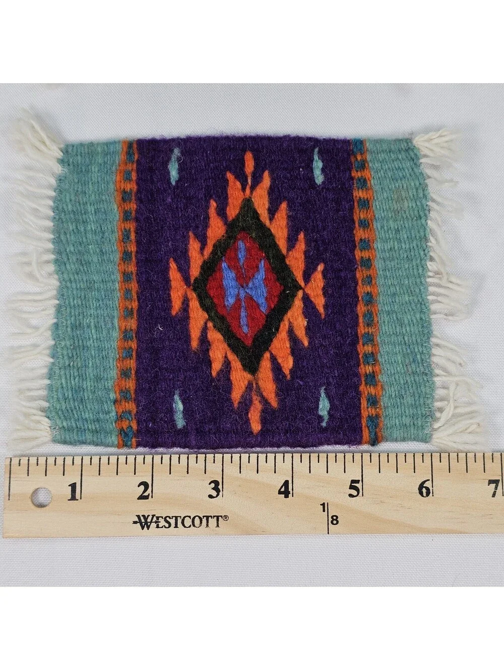 Vtg Handwoven Mini Zapotec Rugs Oaxaca Mex Wool Coasters Traditional Textile Art